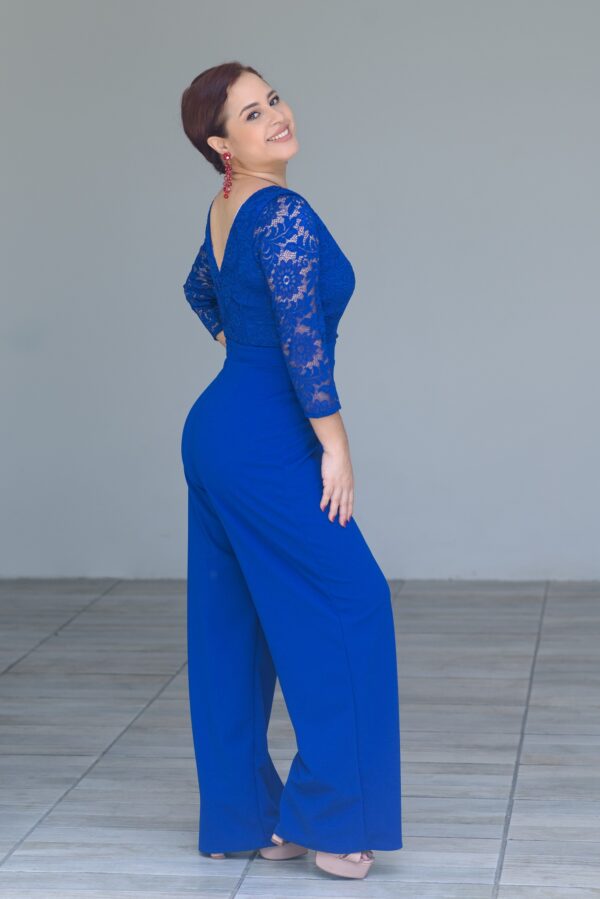 Jumper azul con randa - Imagen 2