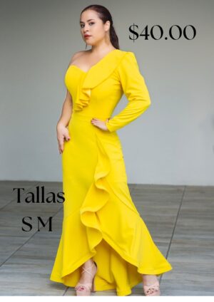 vestido amarillo largo
