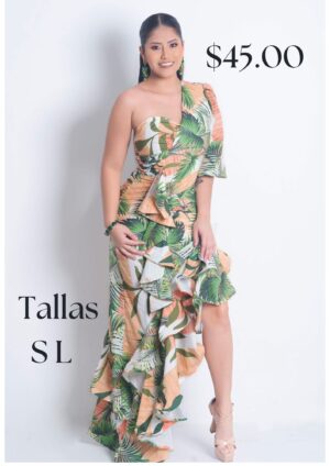 Vestido estampado largo