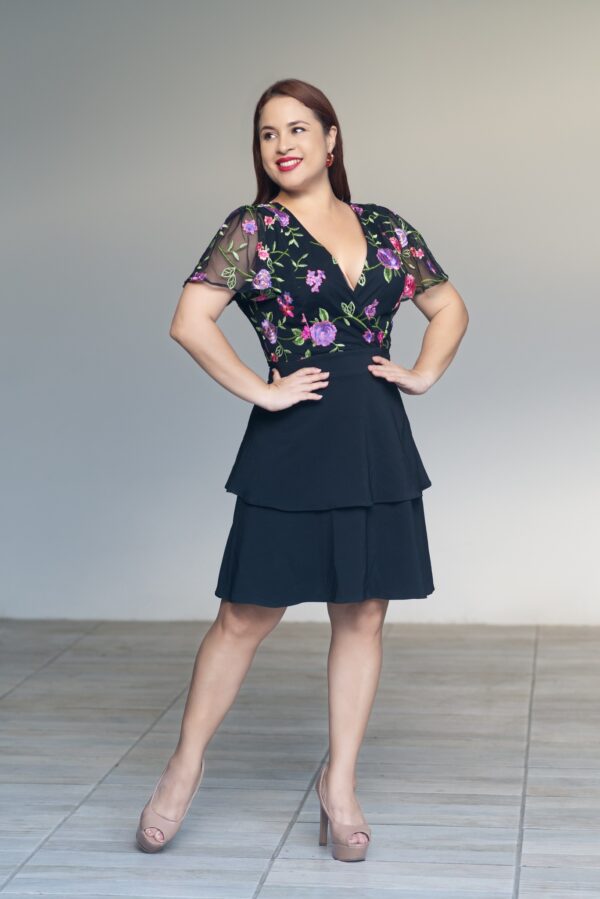 Vestido Zaira negro con flores